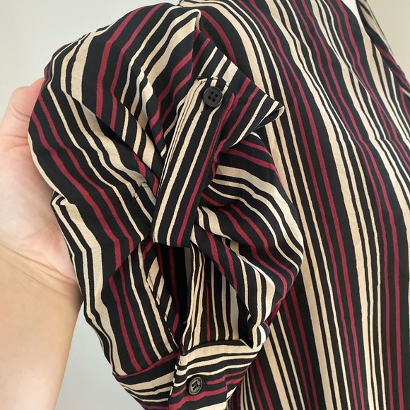 Anthropologie Pleione Wrap Blouse Stripped Medium - Picture 5 of 12